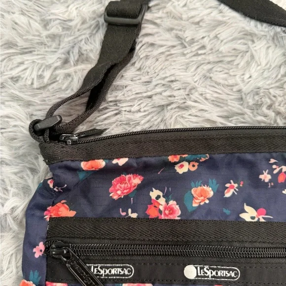 LeSportsac Navy and Pink Floral Crossbody Bag - Picture 2 of 12